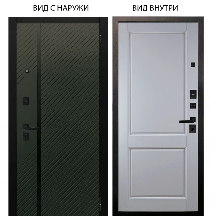 Black / Ланцет Олива софт / Соренто Белая эмаль