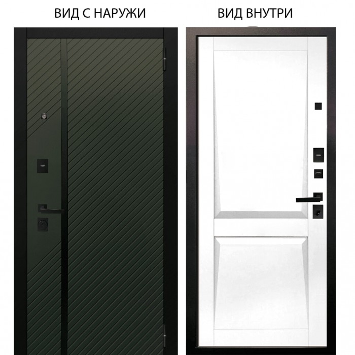 Black / Ланцет Олива софт / Ариана Белая эмаль