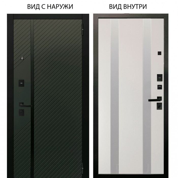 Black / Ланцет Олива софт / Дуэт Белое дерево вставки Изабель