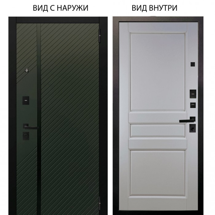 Black / Ланцет Олива софт / Каролина Белая эмаль