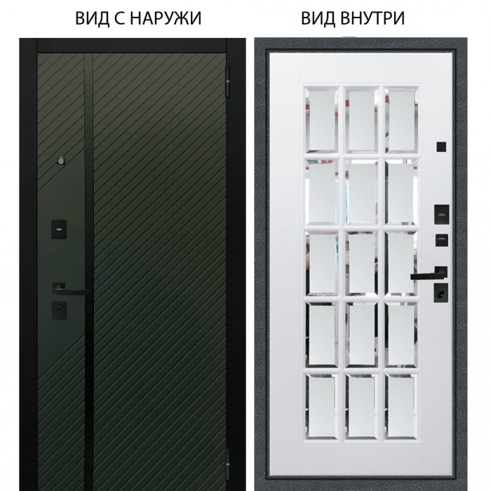 Black / Ланцет Олива софт / Мэрелин Софт милк с фацетом и пескоструем