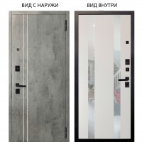 Black / Лофт Темный бетон / Дуэт Белое дерево вставки Николь