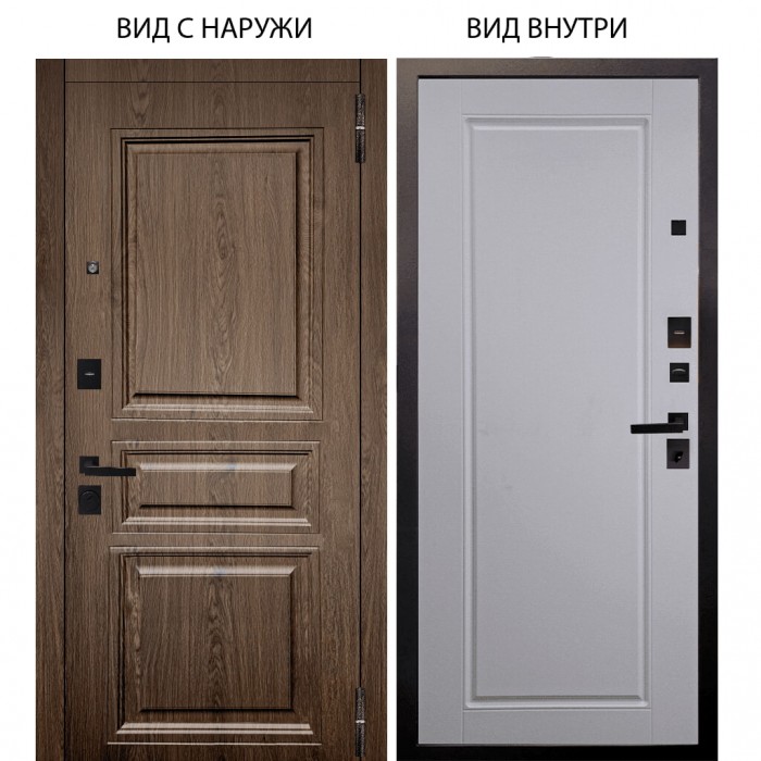Входная дверь ARGUS Black внешняя панель Магистр Дуб кантри внутренняя Тревор Софт милк