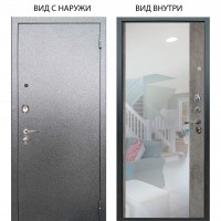 Люкс 3К металл Антик Серебро / Магнум Светлый бетон