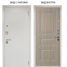 Люкс 3К металл Снежно-белый / Скиф Дуб филадельфия крем