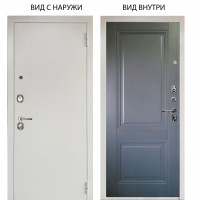 Люкс 3К металл Снежно-белый / Соло Антрацит софт