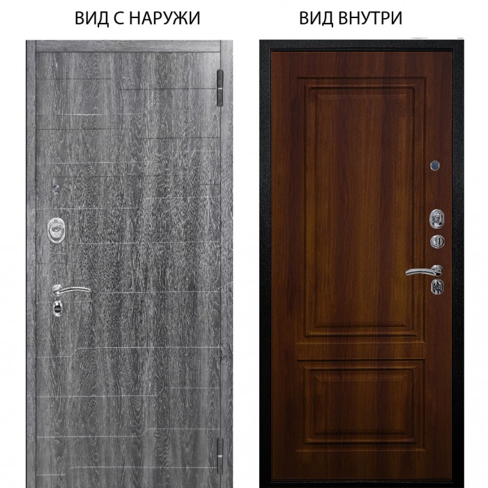 Люкс 3К металл Снежно-белый / Элион дуб рустикальный