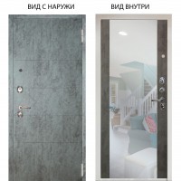 Люкс 3К / Агат Темный бетон / Агат Вельвет белый горизонт