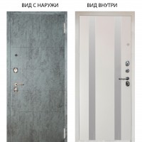 Люкс 3К / Агат Темный бетон / Дуэт Белое дерево вставки Изабель