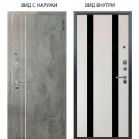 Люкс 3К / Агат Темный бетон / Дуэт Белое дерево вставки кензо