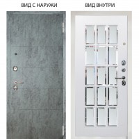 Люкс 3К / Агат Темный бетон / Мэрелин Софт милк с фацетом и пескоструем