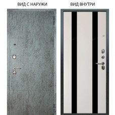 Люкс 3К / Агат Темный бетон / Дуэт Белое дерево вставки Кензо