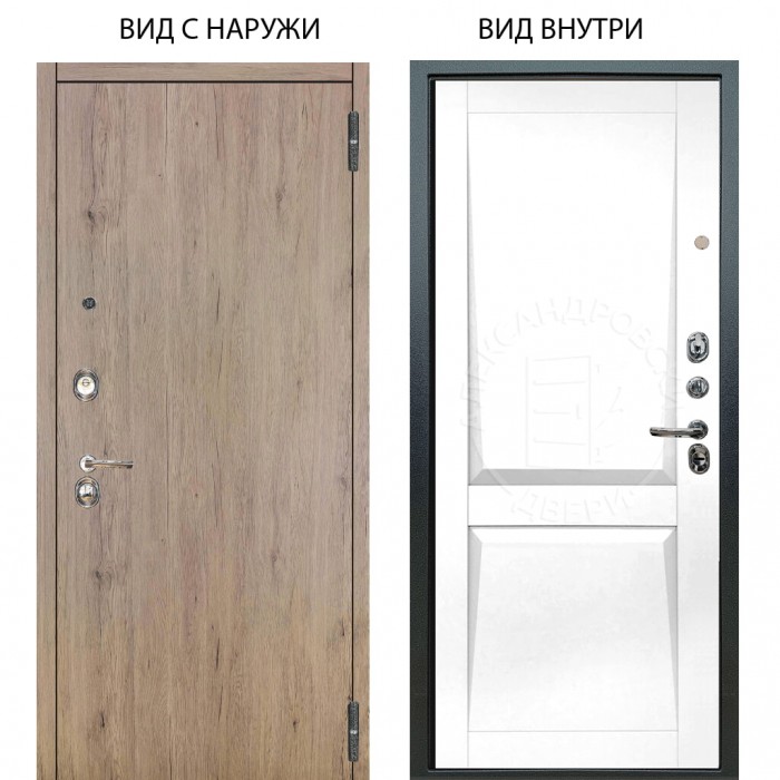 Люкс 3К / Элегант Рустик соломенный / Ариана Белая эмаль