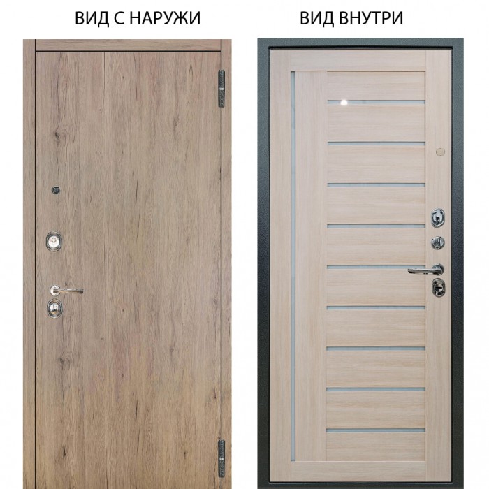 Входная дверь ARGUS Люкс 3К внешняя панель Элегант Рустик соломенный внутренняя Диана Буксус