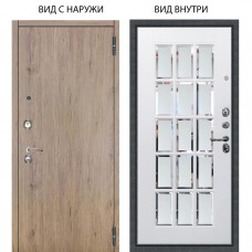 Люкс 3К / Элегант Рустик соломенный / Мэрелин Софт милк зеркало с фацетом и пескоструем