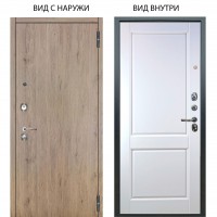 Люкс 3К / Элегант Рустик соломенный / Соренто Белая эмаль
