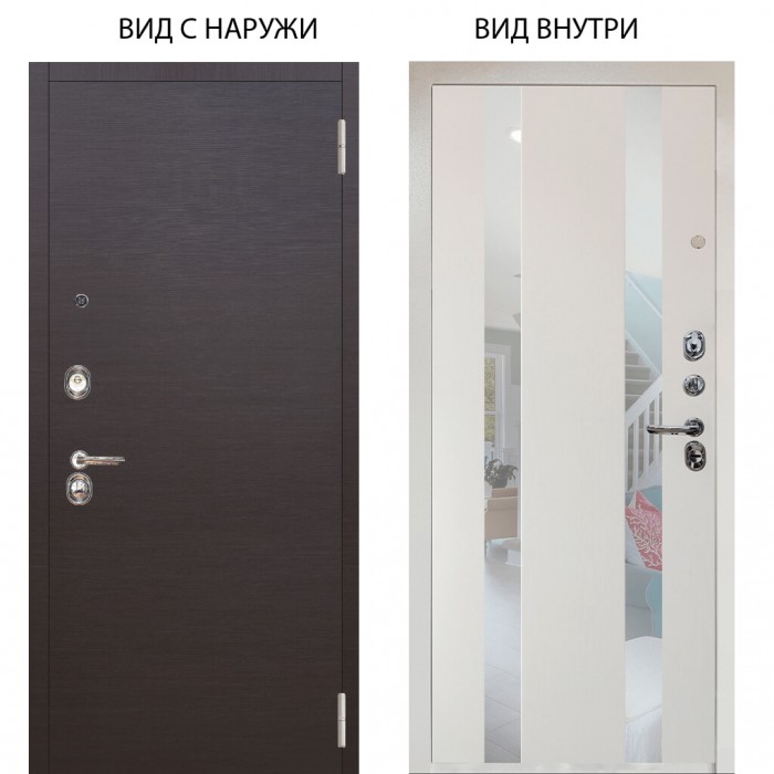 Люкс 3К / Элегант Венге горизонт / Дуэт Белое дерево вставки Николь