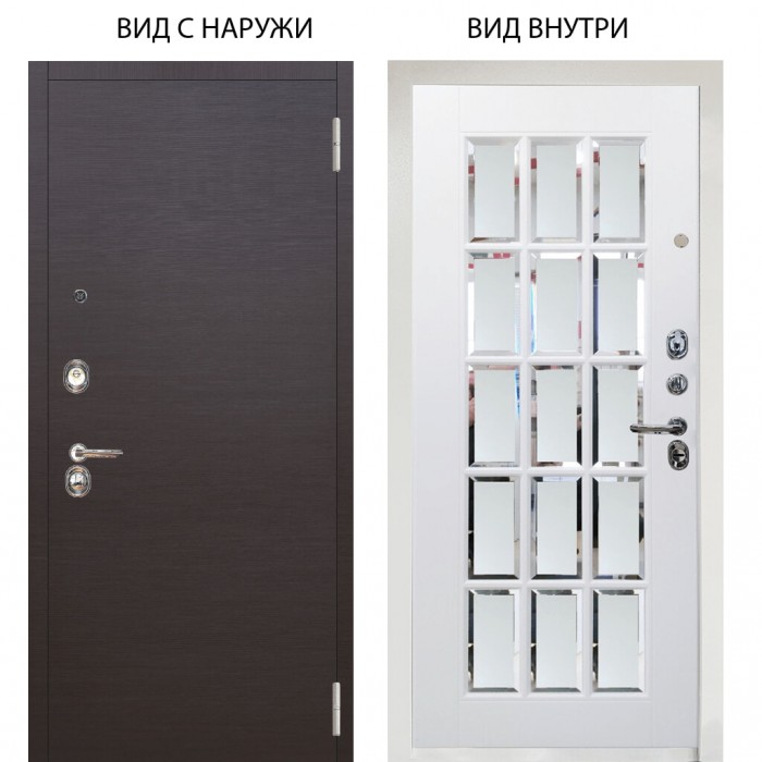 Люкс 3К / Элегант Венге горизонт / Мэрелин Софт милк с фацетом и пескоструем