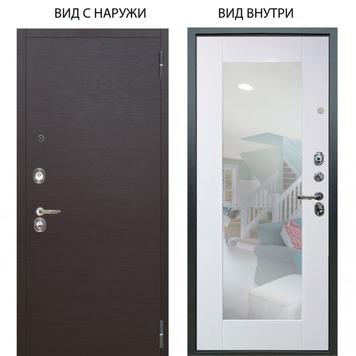 Входная дверь ARGUS Люкс 3К внешняя панель Элегант Венге горизонт внутренняя Милли Роял вуд белый