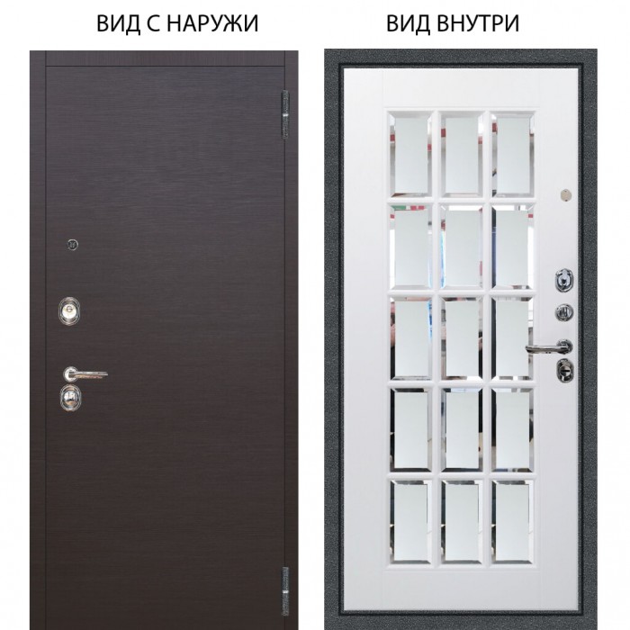 Люкс 3К / Элегант Венге горизонт / Мэрелин Софт милк зеркало с фацетом и пескоструем