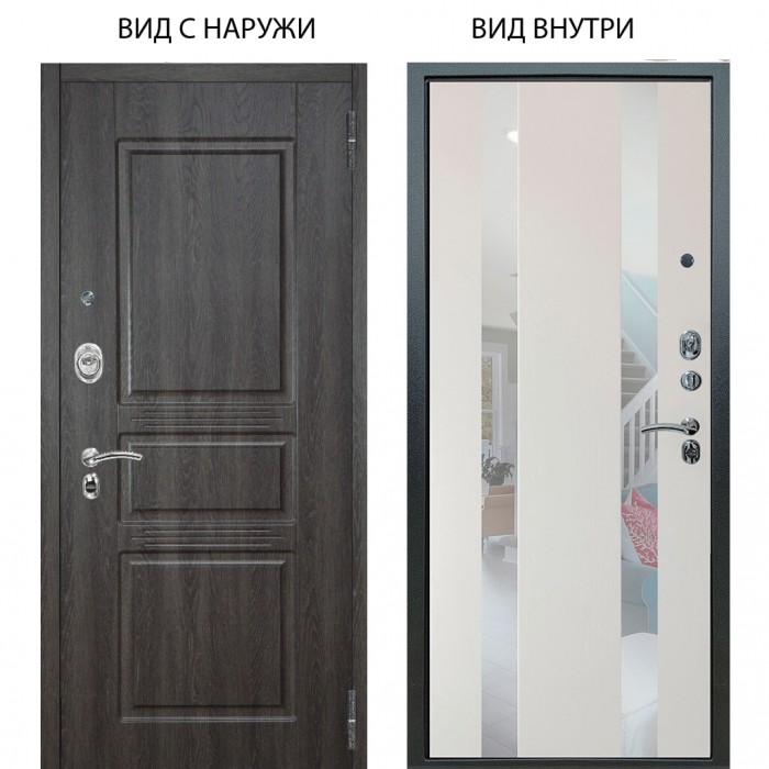 Люкс 3К / Корсо Силк флай / Дуэт Белое дерево вставки Николь