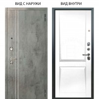 Люкс 3К / Лофт Темный бетон / Ариана Белая эмаль