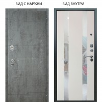 Люкс 3К / Лофт Темный бетон / Дуэт Белое дерево вставки Николь