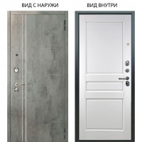 Люкс 3К / Лофт Темный бетон / Каролина Белая эмаль