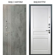 Люкс 3К / Лофт Темный бетон / Каролина Белая эмаль