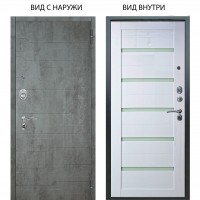 Люкс 3К / Лофт Темный бетон / Александра Белый глянец