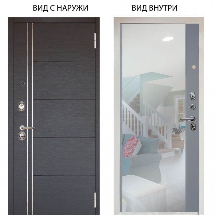 Входная дверь ARGUS Люкс 3К внешняя панель Лофт Венге горизонт внутренняя Магнум Силк маус