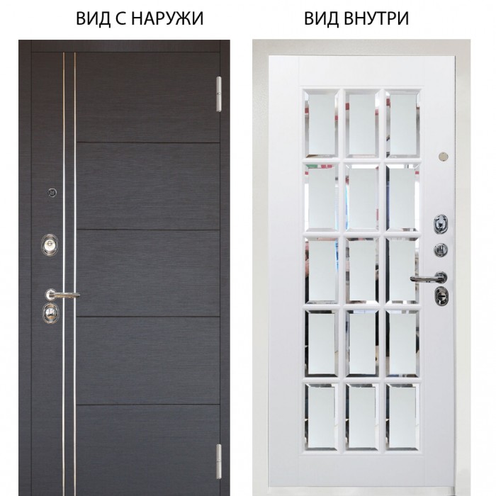 Люкс 3К / Лофт Венге горизонт / Мэрелин Софт милк с фацетом и пескоструем