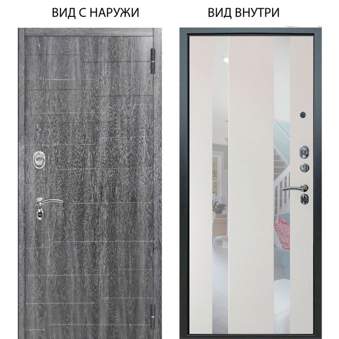 Люкс 3К / Лофт Венге горизонт / Дуэт Белое дерево вставки Николь