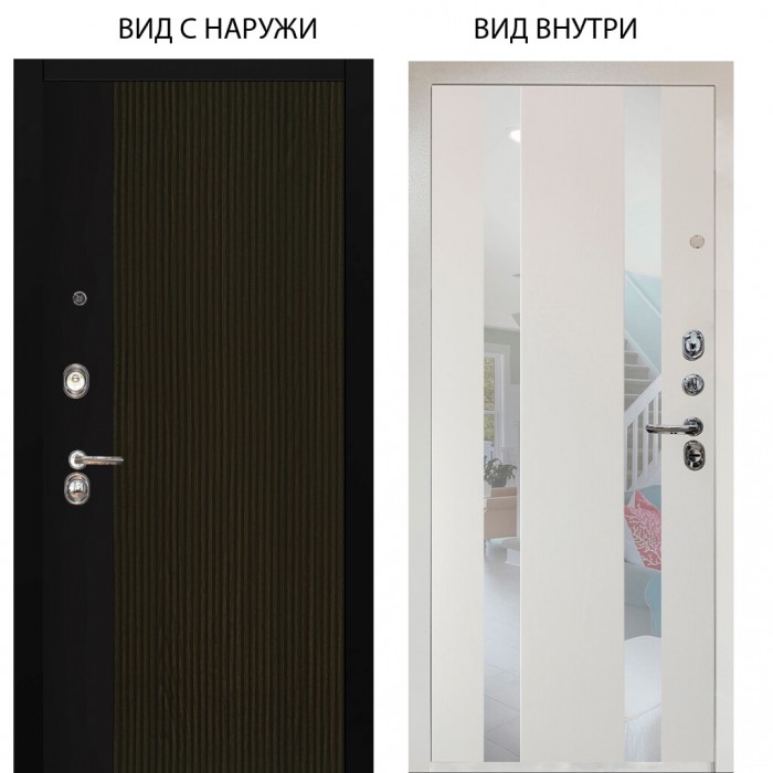 Люкс 3К / Рокси дуб рейка морение / Дуэт Белое дерево вставки Николь