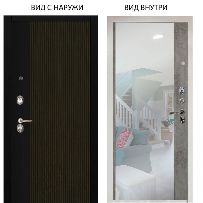 Люкс 3К / Рокси дуб рейка морение / Магнум Светлый бетон