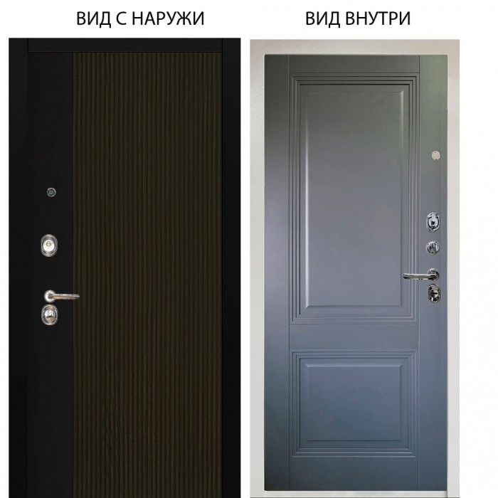 Люкс 3К / Рокси дуб рейка морение / Соло Антрацит софт