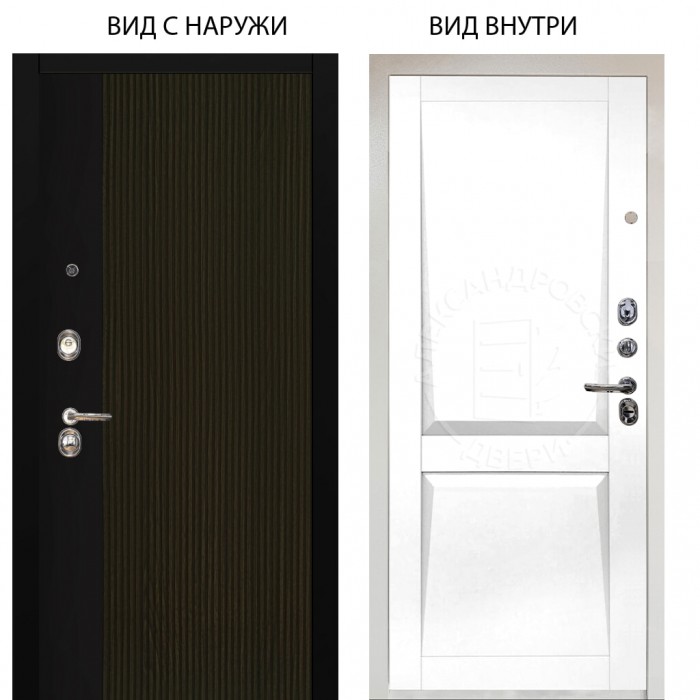 Люкс 3К / Рокси дуб рейка морение / Ариана Белая эмаль