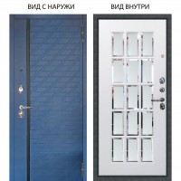 Люкс 3К / Тори Синий софт / Мэрелин Софт милк зеркало с фацетом и пескоструем