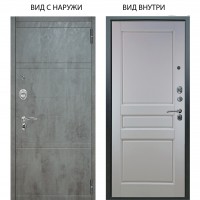 Люкс АС / Агат Дуо Темный бетон / Каролина Белая эмаль