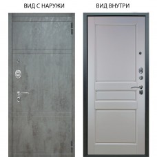 Люкс АС / Агат Дуо Темный бетон / Каролина Белая эмаль