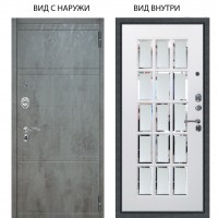 Люкс АС / Агат Дуо Темный бетон / Мэрелин Софт милк зеркало с фацетом и пескоструем