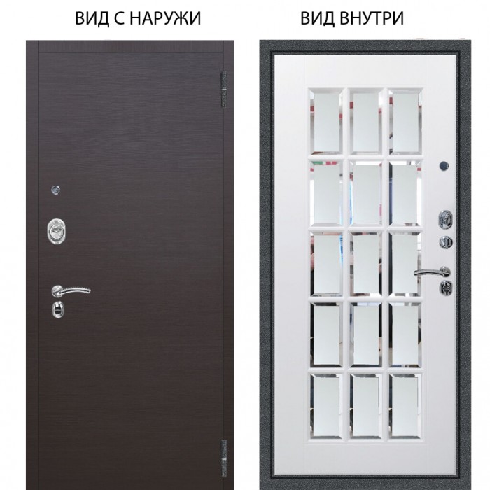 Люкс АС / Элегант Венге горизонт / Мэрелин Софт милк зеркало с фацетом и пескоструем