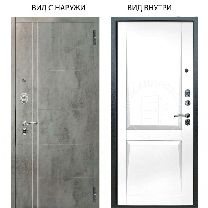 Люкс АС / Лофт Темный бетон / Ариана Белая эмаль