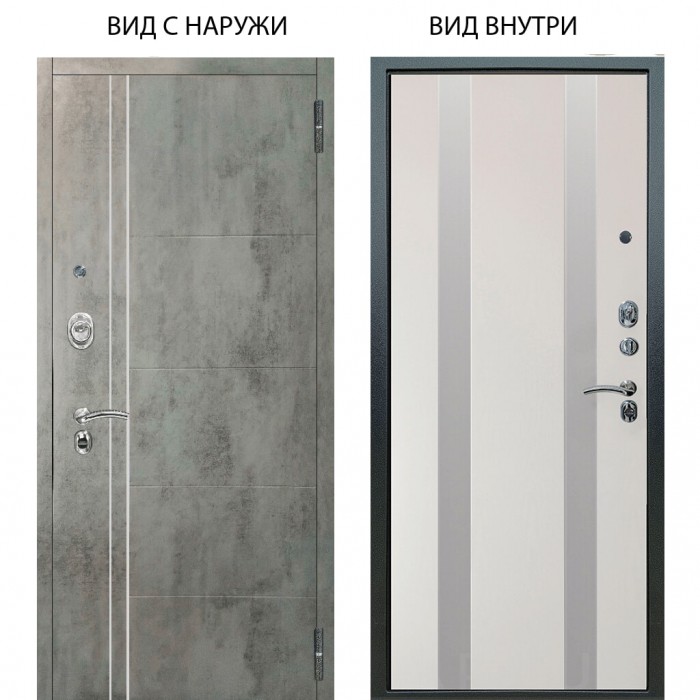 Люкс АС / Лофт Темный бетон / Дуэт Белое дерево вставки Изабель