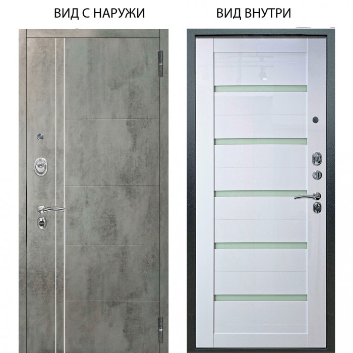 Люкс АС / Лофт Темный бетон / Александра Белый глянец