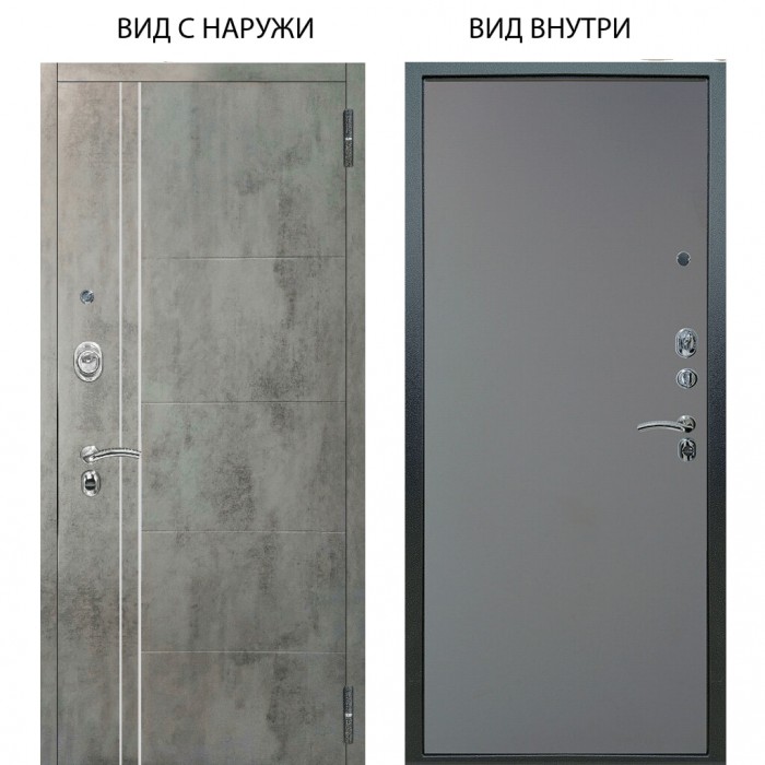Входная дверь ARGUS Люкс АС внешняя панель Лофт Темный бетон внутренняя Элегант Силк маус