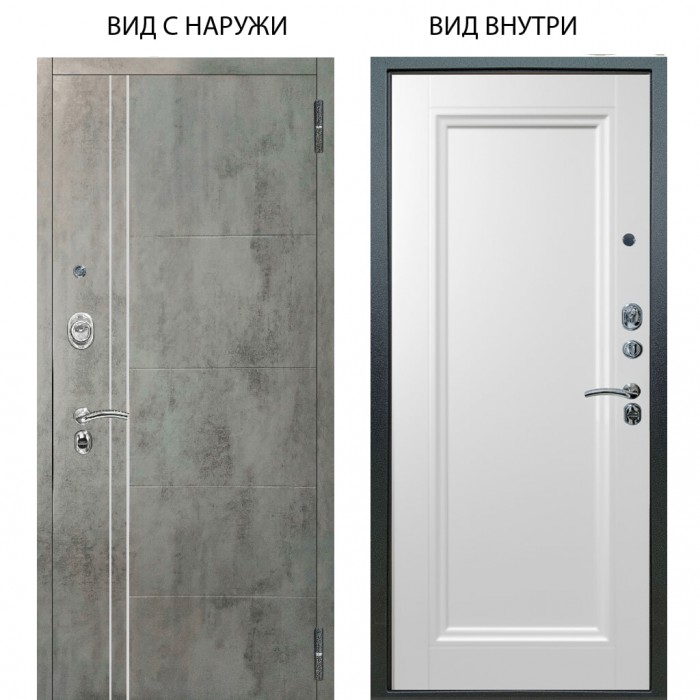 Люкс АС / Лофт Темный бетон / Анастасия 1 Белый снег