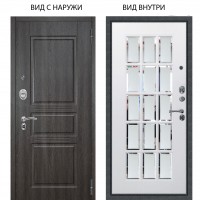 Люкс АС / Сабина Дуб филадельфия графит / Мэрелин Софт милк зеркало с фацетом и пескоструем