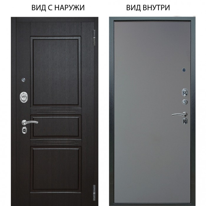 Входная дверь ARGUS Люкс АС внешняя панель Сабина Венге внутренняя Элегант Силк маус