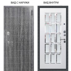 Люкс АС / Техно Дуб филадельфия графит / Мэрелин Софт милк зеркало с фацетом и пескоструем